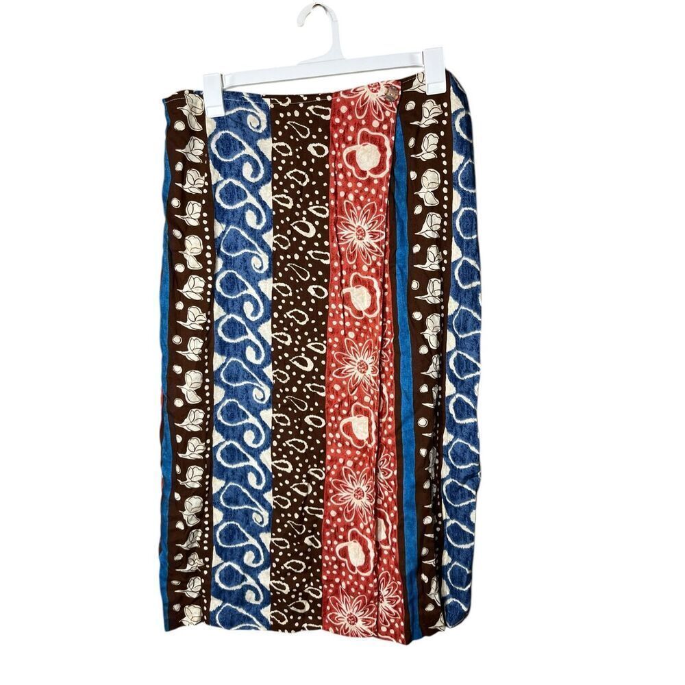 Vintage Paquette Byer California Wrap Maxi Skirt/ Beach Coverup Rayon Size‎ 1X